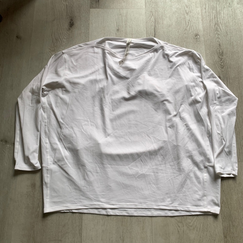 Lululemon Muscle Love Long Sleeve Shirt White LW3EZXS Size 10 Womens Activewear